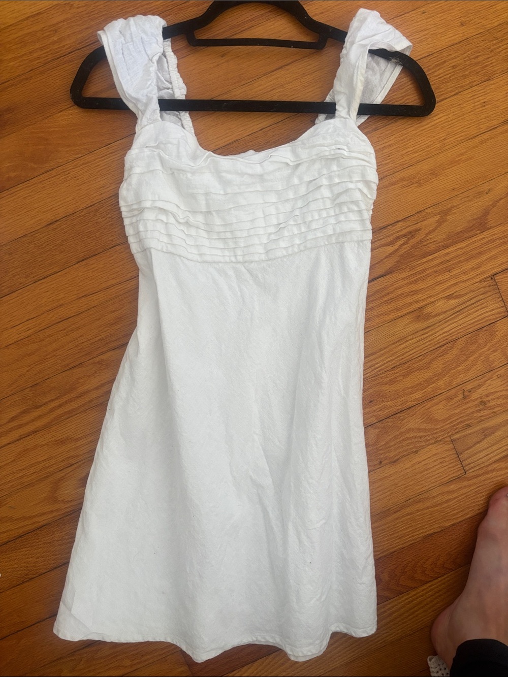 Abercrombie & Fitch White Ruffled Bodice Mini Dress
